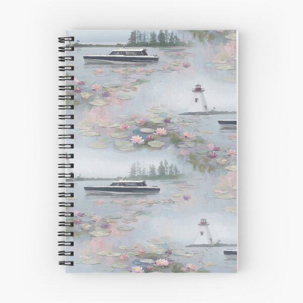 Item preview, Lighthouse Boat Water Lily Pattern designed and sold by FawnFeatherCo.