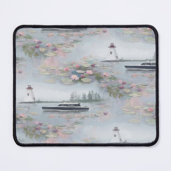Item preview, Lighthouse Boat Water Lily Pattern designed and sold by FawnFeatherCo.