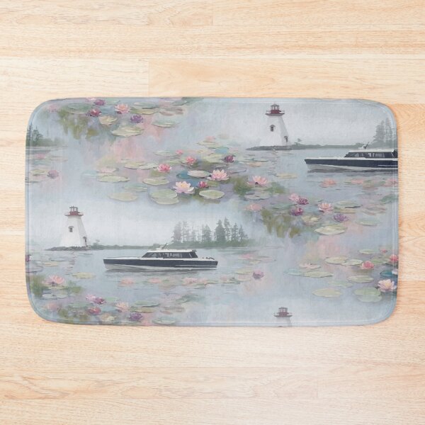 Item preview, Lighthouse Boat Water Lily Pattern designed and sold by FawnFeatherCo.