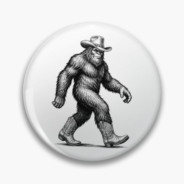 Item preview, Bigfoot Cowboy Strut Western Sasquatch Ink Illustration designed and sold by RepublicTrailCo.