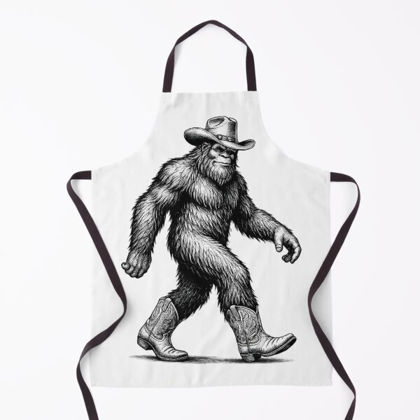 Item preview, Bigfoot Cowboy Strut Western Sasquatch Ink Illustration designed and sold by RepublicTrailCo.