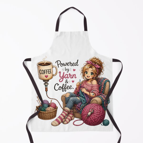 Item preview, Powered by Yarn and Coffee. Yarn Lifestyle. designed and sold by OneDotSpot.