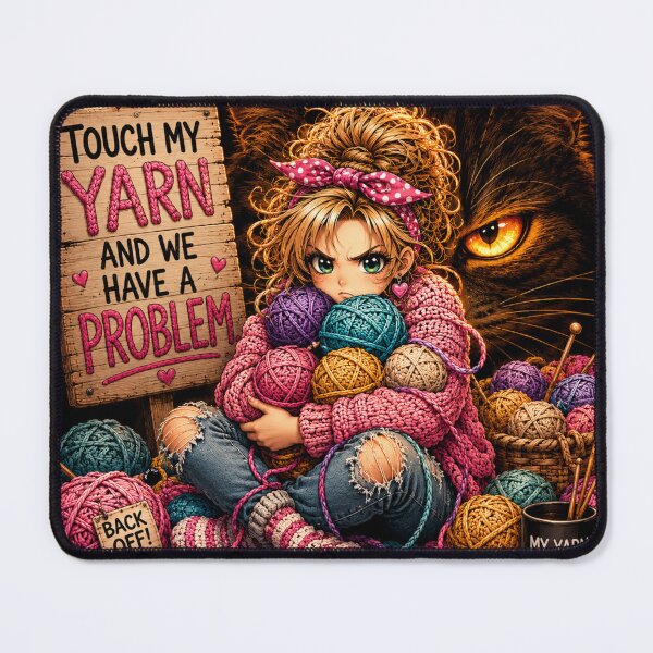Item preview, Touch My Yarn and We Have a Problem. Funny knit crochet yarn lover gift. designed and sold by OneDotSpot.