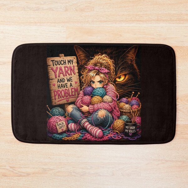 Item preview, Touch My Yarn and We Have a Problem. Funny knit crochet yarn lover gift. designed and sold by OneDotSpot.