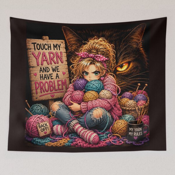Item preview, Touch My Yarn and We Have a Problem. Funny knit crochet yarn lover gift. designed and sold by OneDotSpot.