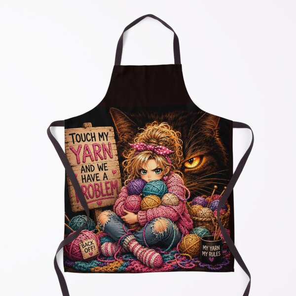 Item preview, Touch My Yarn and We Have a Problem. Funny knit crochet yarn lover gift. designed and sold by OneDotSpot.