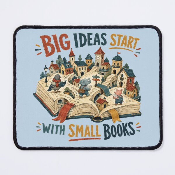 Item preview, Book Lover Gift for Librarians & Teachers | Small Books, Big Ideas designed and sold by POD DYNASTY | Original Print On Demand T-Shirt Graphics.