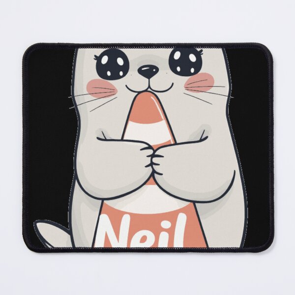Item preview, Cute Harbor Seal Hugging a Traffic Cone Funny Kawaii Cartoon Illustration designed and sold by oleend.