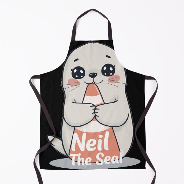 Item preview, Cute Harbor Seal Hugging a Traffic Cone Funny Kawaii Cartoon Illustration designed and sold by oleend.