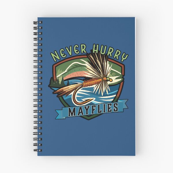 Item preview, Fly fishing logo style illustrtion "Never Hurry Mayflies". designed and sold by Art-Horizon.