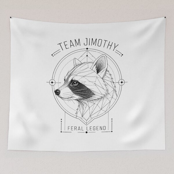 Item preview, Team Jimothy Circular Badge Line Art Feral Legend Gift for Raccoon Lovers designed and sold by Nightarel.