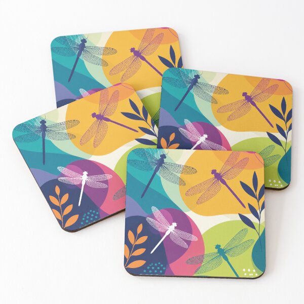 Item preview, Dragonfly Silhouettes Vintage Multicolor Poetry designed and sold by Ciervo Primavera.