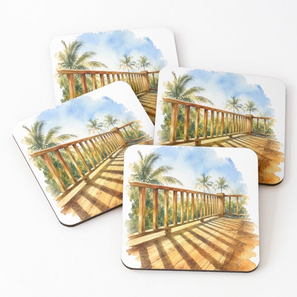 Item preview, Watercolor tropical balcony shadows designed and sold by LaJacke.