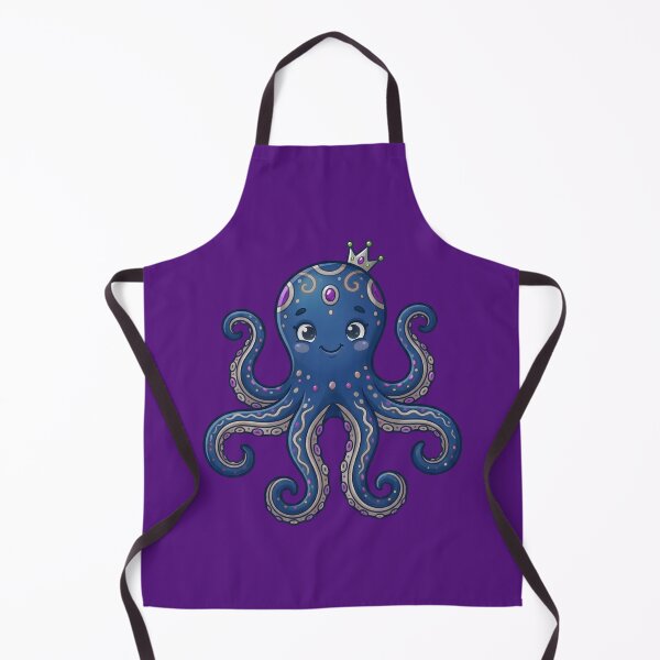 Item preview, Cute Blue Octopus Illustration with Crown & Jewels designed and sold by digitalbob60.