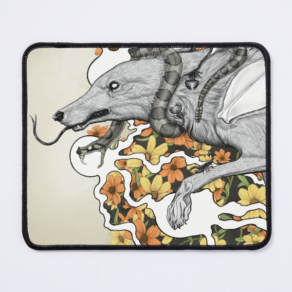 Item preview, Desert Guardian: Supernatural Coyote with Flowers and Rattlesnake designed and sold by sdawsonart.