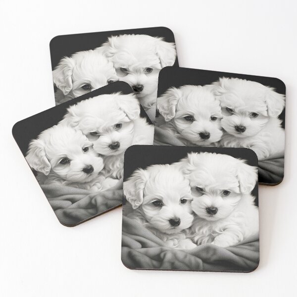 Item preview, Two Little White Puppies Cuddling designed and sold by djovan.