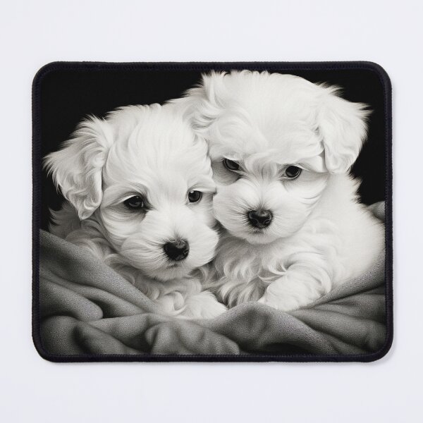 Item preview, Two Little White Puppies Cuddling designed and sold by djovan.