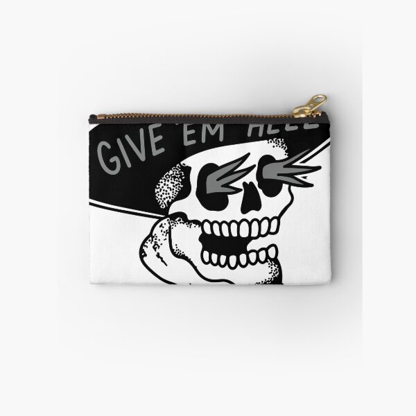 Item preview, Give 'Em Hell Cowboy Skull – Black and White Western Skeleton Illustration designed and sold by PIXEL POP DESIGNS - Beyond the Norm!.