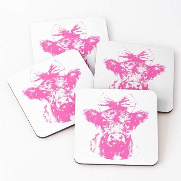 Item preview, Pink Highland Cow with Bow Cute Kawaii Cow Lover Design designed and sold by sunnivamla.