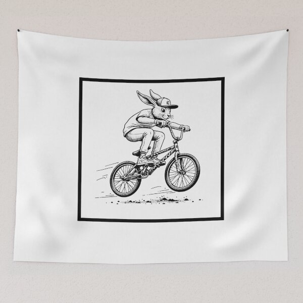 Item preview, BMX Rabbit Shirt – Vintage Bunny Riding Bicycle Retro Cycling Graphic Tee designed and sold by sportfantees.