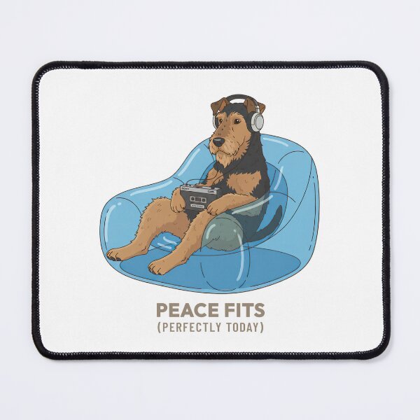 Item preview, Airedale Terrier Listening to Music Vintage Aesthetic designed and sold by COZY VINTAGE animal.