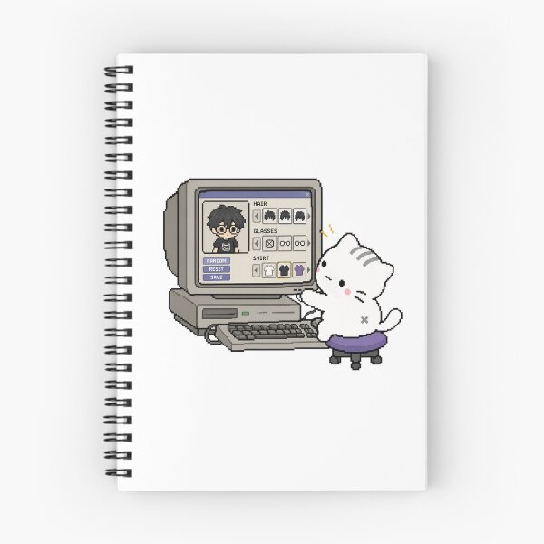 Item preview, Cute Cat Creating a Pixel Avatar Retro Internet Y2K Nostalgia designed and sold by TrxshWear.