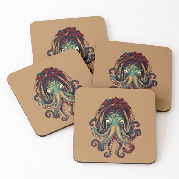 Item preview, Rasta Octopus with Dreadlocks | Reggae Sea Life Art designed and sold by digitalbob60.