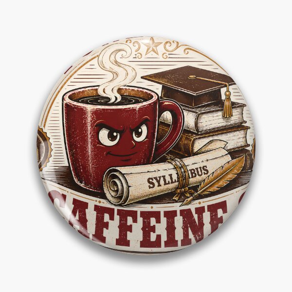 Item preview, Caffeine & Syllabus Student Life Vintage Design designed and sold by Feral Feline.