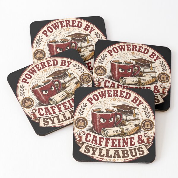 Item preview, Caffeine & Syllabus Student Life Vintage Design designed and sold by Retro Rascals Co..