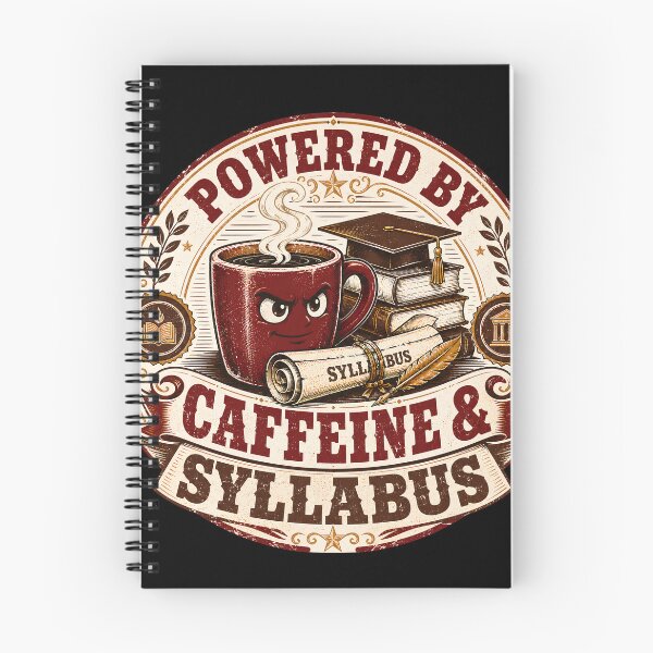 Item preview, Caffeine & Syllabus Student Life Vintage Design designed and sold by Retro Rascals Co..