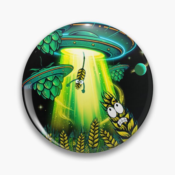 Item preview, Alien Beer Abduction - UFO Hops and Barley Craft Beer Art designed and sold by pulse_retail.