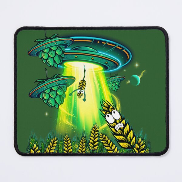 Item preview, Alien Beer Abduction - UFO Hops and Barley Craft Beer Art designed and sold by pulse_retail.