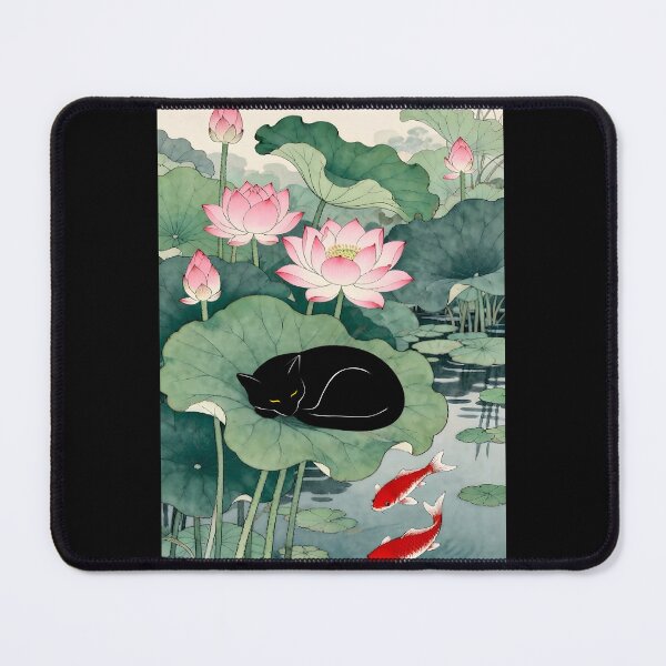 Item preview, Cute Cat Print Koson Lotus designed and sold by PurrfectHome.