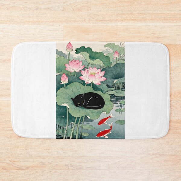 Item preview, Cute Cat Print Koson Lotus designed and sold by PurrfectHome.