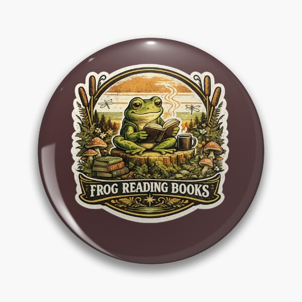 Item preview, Frog Reading Books | Cute Book Lover Frog Vintage T-Shirt Design designed and sold by Aliplus+.