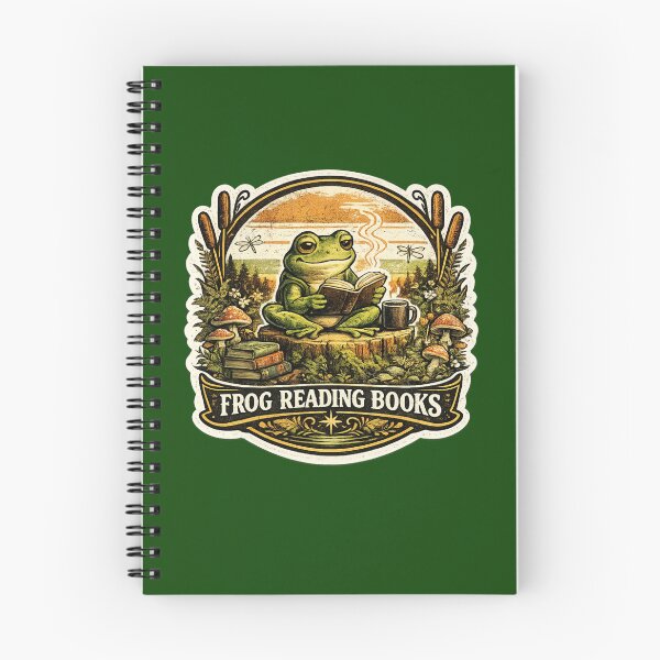 Item preview, Frog Reading Books | Cute Book Lover Frog Vintage T-Shirt Design designed and sold by Aliplus+.