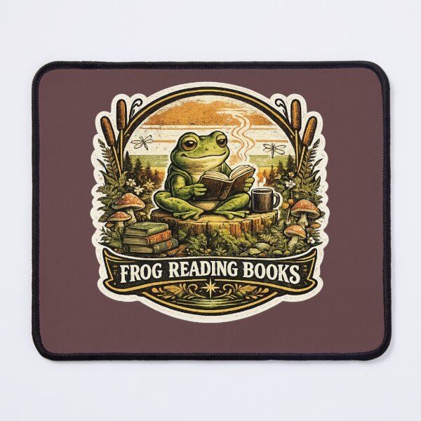 Item preview, Frog Reading Books | Cute Book Lover Frog Vintage T-Shirt Design designed and sold by Aliplus+.