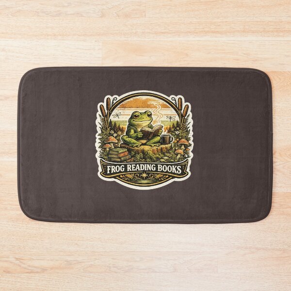 Item preview, Frog Reading Books | Cute Book Lover Frog Vintage T-Shirt Design designed and sold by Aliplus+.