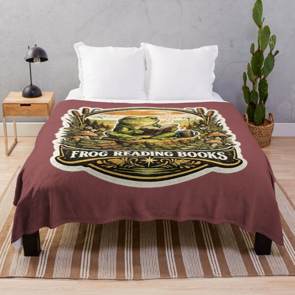 Item preview, Frog Reading Books | Cute Book Lover Frog Vintage T-Shirt Design designed and sold by Aliplus+.