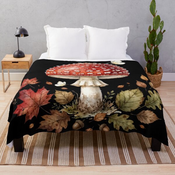 Item preview, Cottagecore Mushroom Autumn Leaves Watercolor Sticker designed and sold by MoonSoul Studio.