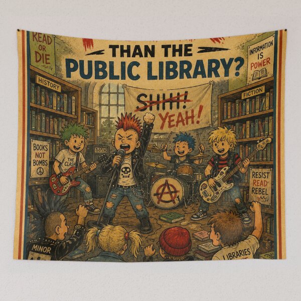 Item preview, WHAT'S MORE PUNK THAN THE PUBLIC LIBRARY? designed and sold by The Turbulent Architect.