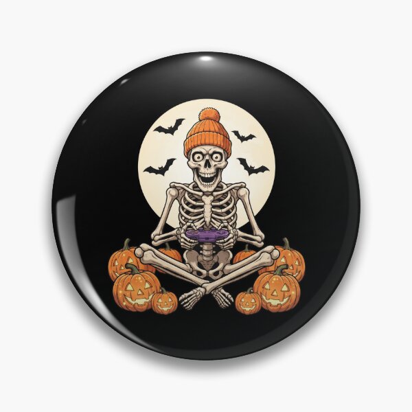 Item preview, Skeleton Meditating with Pumpkins designed and sold by pintartipuduran.