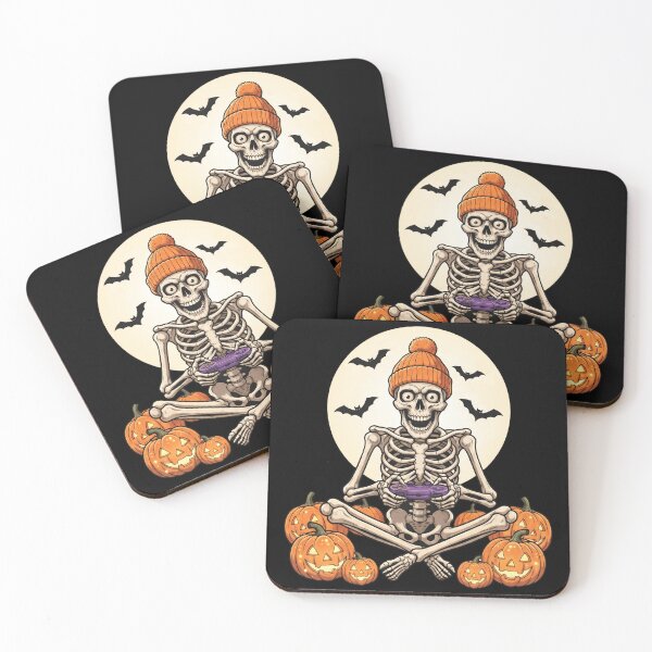 Item preview, Skeleton Meditating with Pumpkins designed and sold by pintartipuduran.