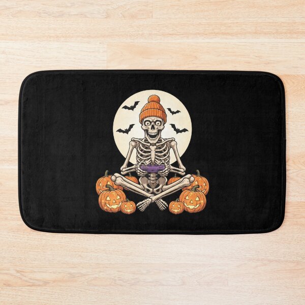 Item preview, Skeleton Meditating with Pumpkins designed and sold by pintartipuduran.