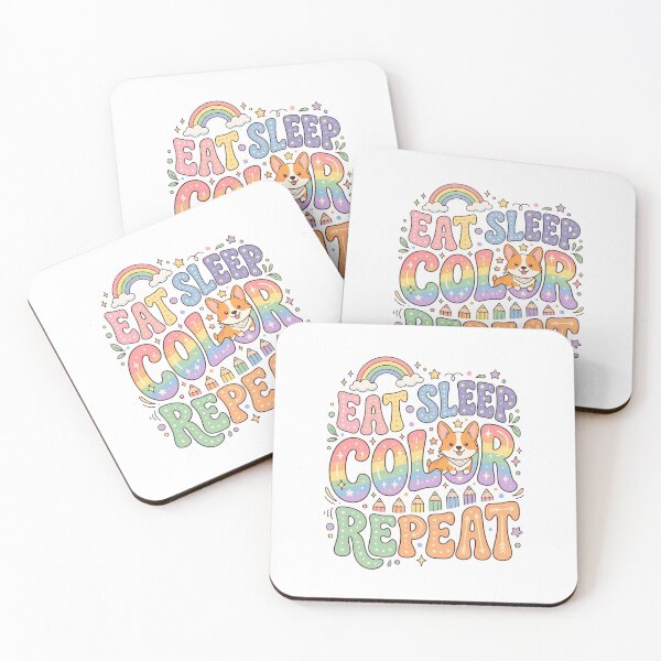 Item preview, Eat Sleep Color Repeat Corgi Gift designed and sold by SHOP-Corner.