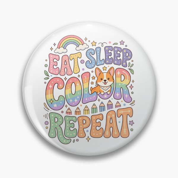 Item preview, Eat Sleep Color Repeat Corgi Gift designed and sold by SHOP-Corner.