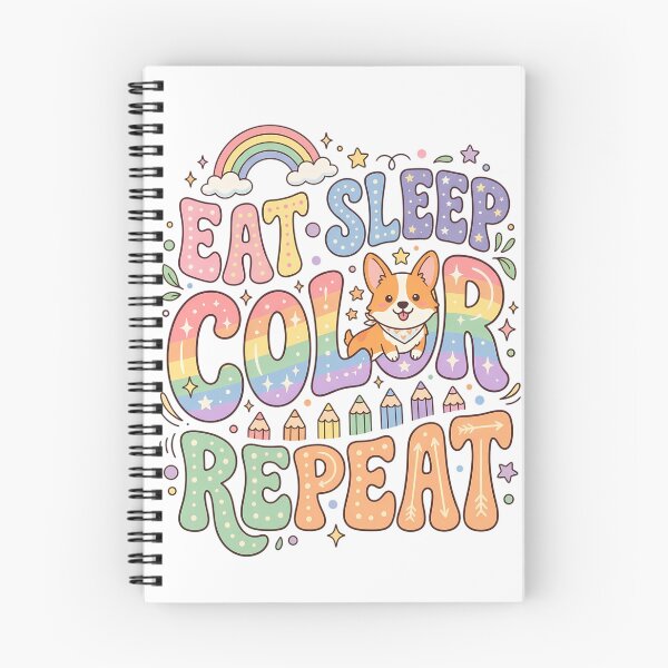Item preview, Eat Sleep Color Repeat Corgi Gift designed and sold by SHOP-Corner.