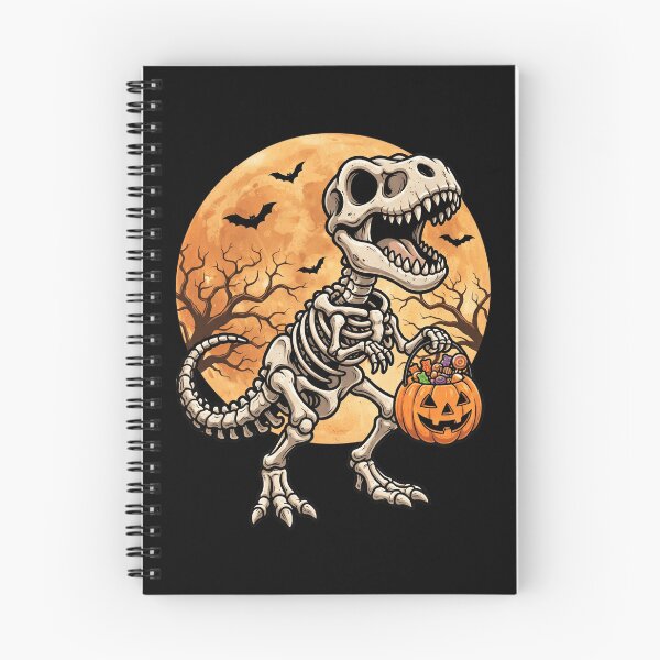 Item preview, Dinosaur Skeleton with Halloween Pumpkin designed and sold by pintartipuduran.