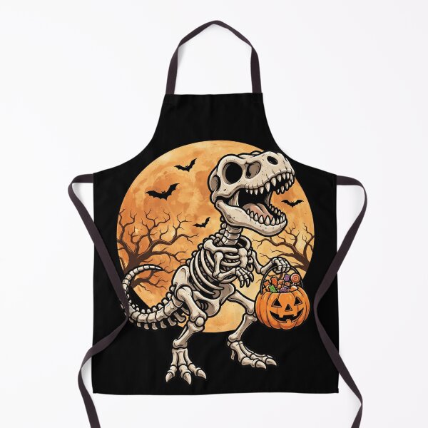 Item preview, Dinosaur Skeleton with Halloween Pumpkin designed and sold by pintartipuduran.