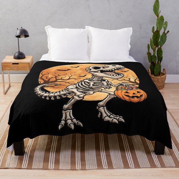 Item preview, Dinosaur Skeleton with Halloween Pumpkin designed and sold by pintartipuduran.